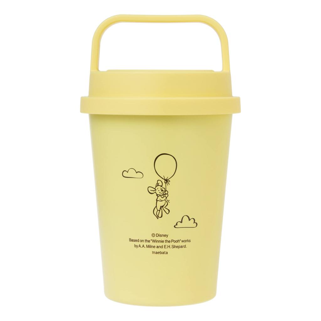 Maebata Disney Winnie the Pooh Stainless Steel Tumbler with 52819 Handle, Yellow, 350ml, D-WP33