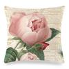 Watercolor Roses and Butterflies Digital Printing Short Plush Pillow Covers for Car Sofa Office Cushion Cover Home Goods