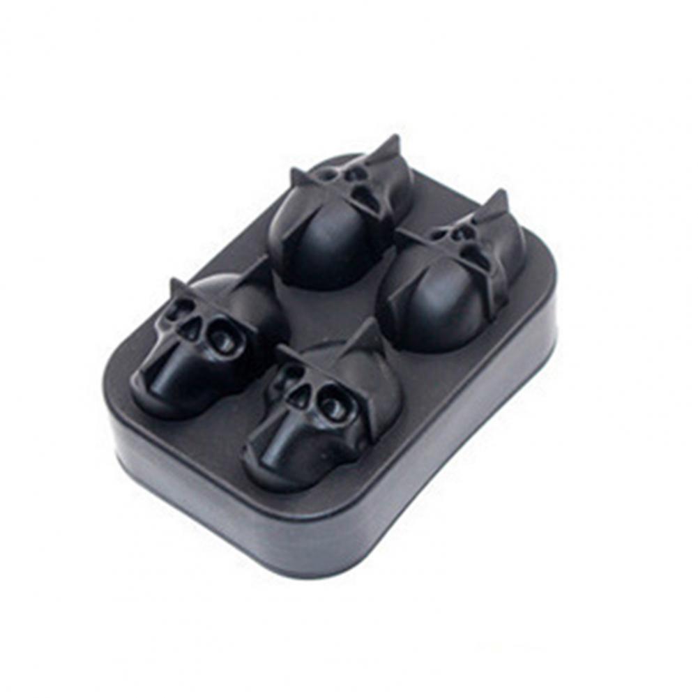 4/6Grids Skull Ice Ball Mold Silicone Ice Tray For Cocktails Whiskey Halloween Horror Theme Ice Cube Maker Spooky Parties Gothic