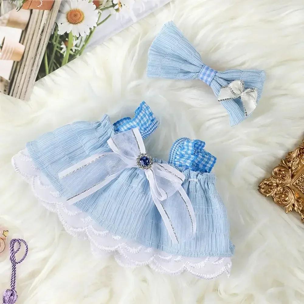 

Cute New Doll Lovely Clothes With Bow Headband Accessories Princess Dress Clothes Decoration 20Cm Cotton Doll For Exo Idol Dolls