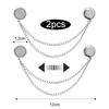 3pairs Sliver Magnetic Adjustable Trouser Legs Clips For Pants Pin Retractable Fixed Leg Pants Loose Button For Jeans Cardigan