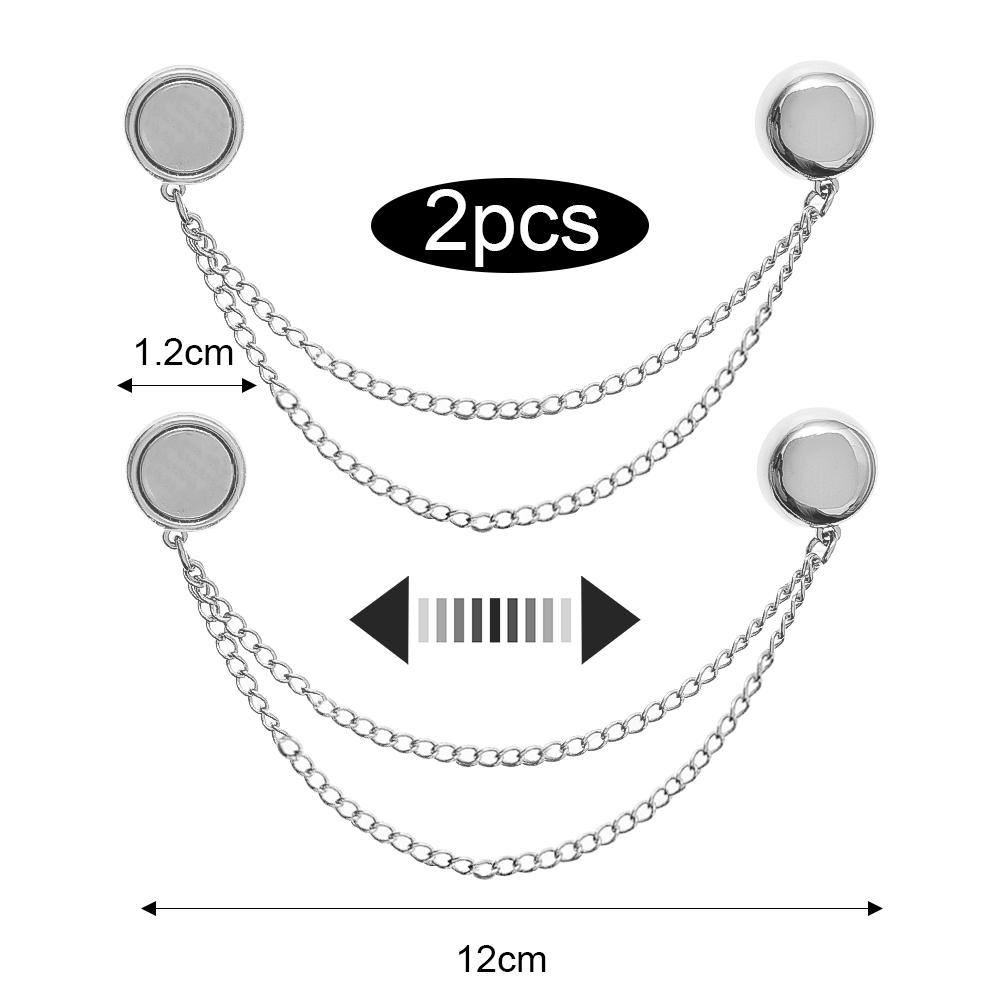 3pairs Sliver Magnetic Adjustable Trouser Legs Clips For Pants Pin Retractable Fixed Leg Pants Loose Button For Jeans Cardigan