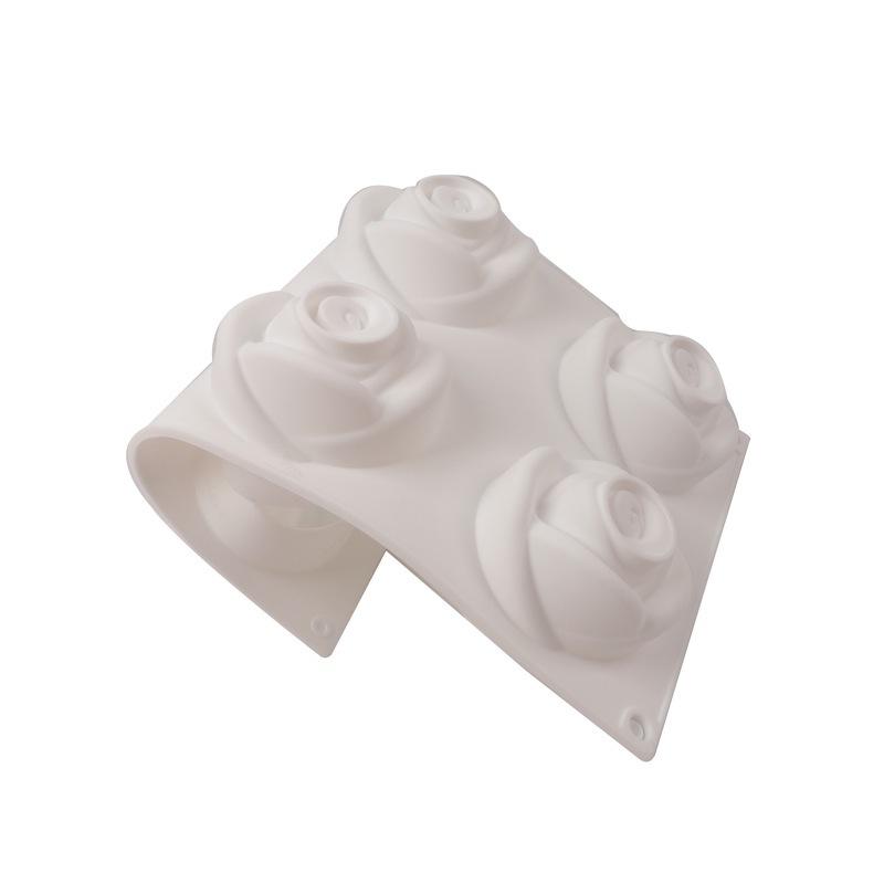 1 Stück 6 mit Rosenmousse Fondant Kuchenform Französisches Dessert Backen Silikonform Seife Seife Backform