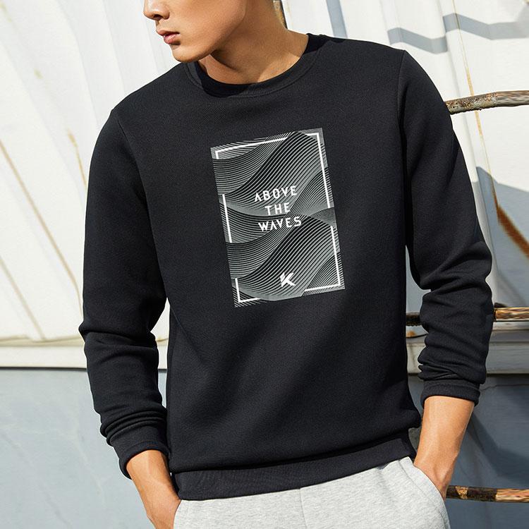 Anta Thompson KT Basketball Series Casual Loose Long-Sleeve Pullover Sweatshirt Men Tops Basic-Black 152211717-3