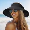 Wide Brim Women's Sun Hat Open Top Straw Hat New Ponytail Hats  for Summer