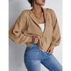 Women S Fall Winter Hooded Waffle Knit Cardigan Sweatshirt Versatile