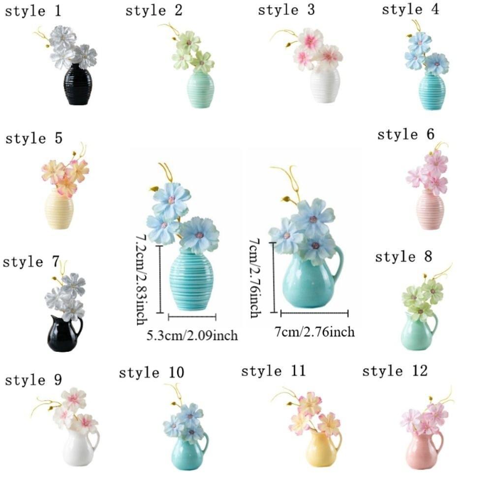 2PCS Exquisite Refrigerator Magnets Vase Colorful Mini Plant Vase Vase Fridge Stickers  Restaurant