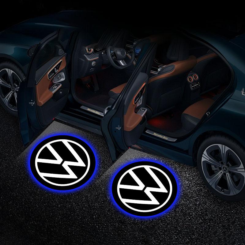 2pcs HD Led Welcome Light Car Door Projector Lamps Car Accessories For Volkswagen Lavida POLO Tiguan Passat Golf EOS Scirocco Jetta Bora