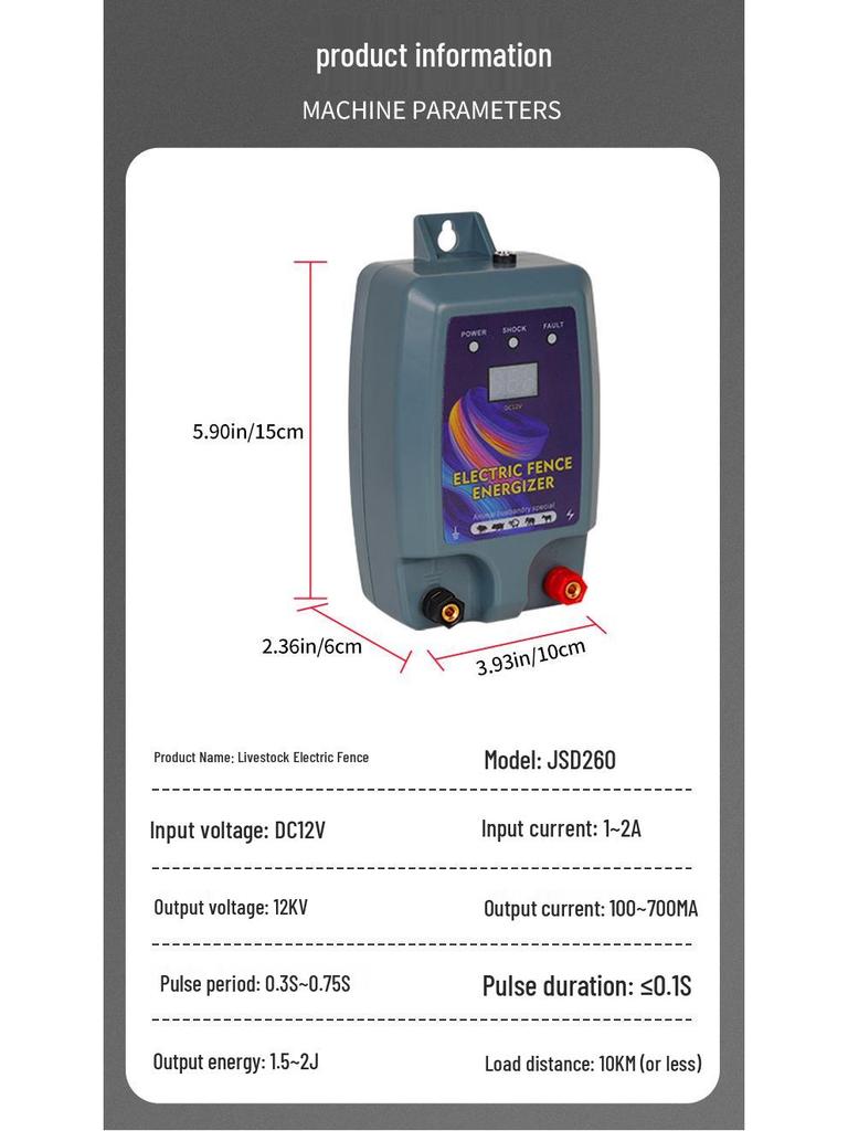 High-Voltage Livestock Protection Fence Host & Amplifier for Cattle and Sheep