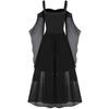 Abito Medievale Gotico Vintage da Donna con Spalle Scoperte e Allacciatura Costumi Cosplay di Halloween Festa di Carnevale Spalline a Bretella