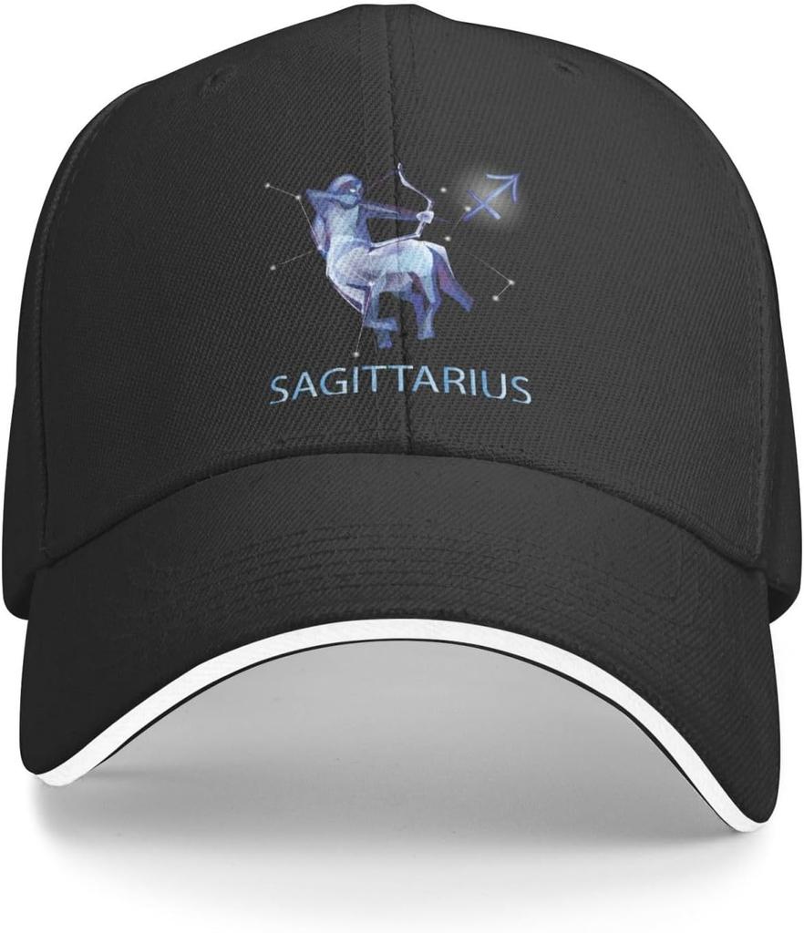 Sagittarius Zodiac Sign Baseball Cap Polyester Adjustable Summer Outdoor Sun Hat Unisex Adult Cap