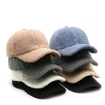 Herbst Winter Baseballkappe Damen Kunstlamm Wolle Hüte Warm Halten Kappe Plüsch Baseballkappen Frühling Baseballkappe Einfarbig Sonnenschutz