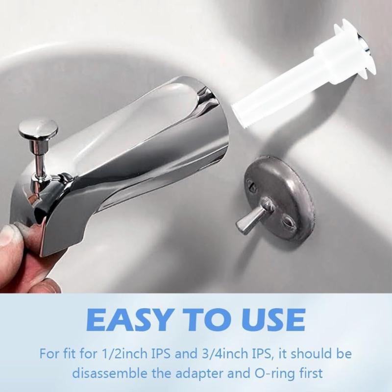 Sturdy Plastic 4 in 1 Tub Faucet Adapter Set Portable Accessory for 1/2Inch Brass and Thread Pipe Daily Casual Use