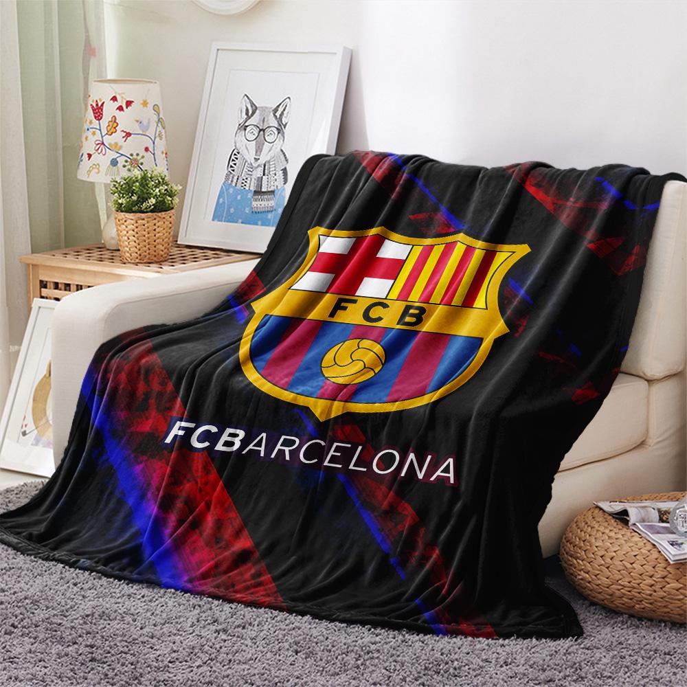 FC Barcelona  Print Flannel Blanket, High Quality Comfortable for All Seasons, Home Decor, Warmth and Comfort