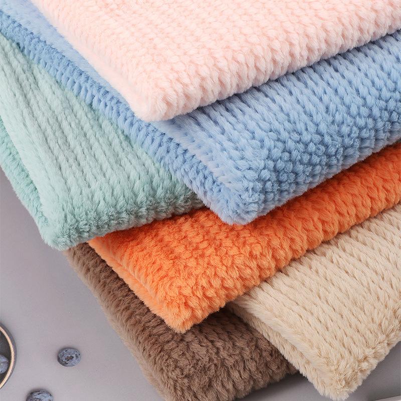 Fabric Faux Fur Imitation Rabbit Plush Flannel Clothing Shoe Hat Home Textiles Hug Pillow 100% Polyester for Costumes Rugs Craft
