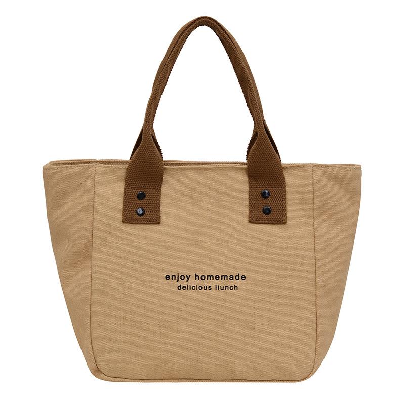 Original Thickened Bento Bag Tote Canvas Bag Leisure Student Simple Handbag One Shoulder Crossbody Bag