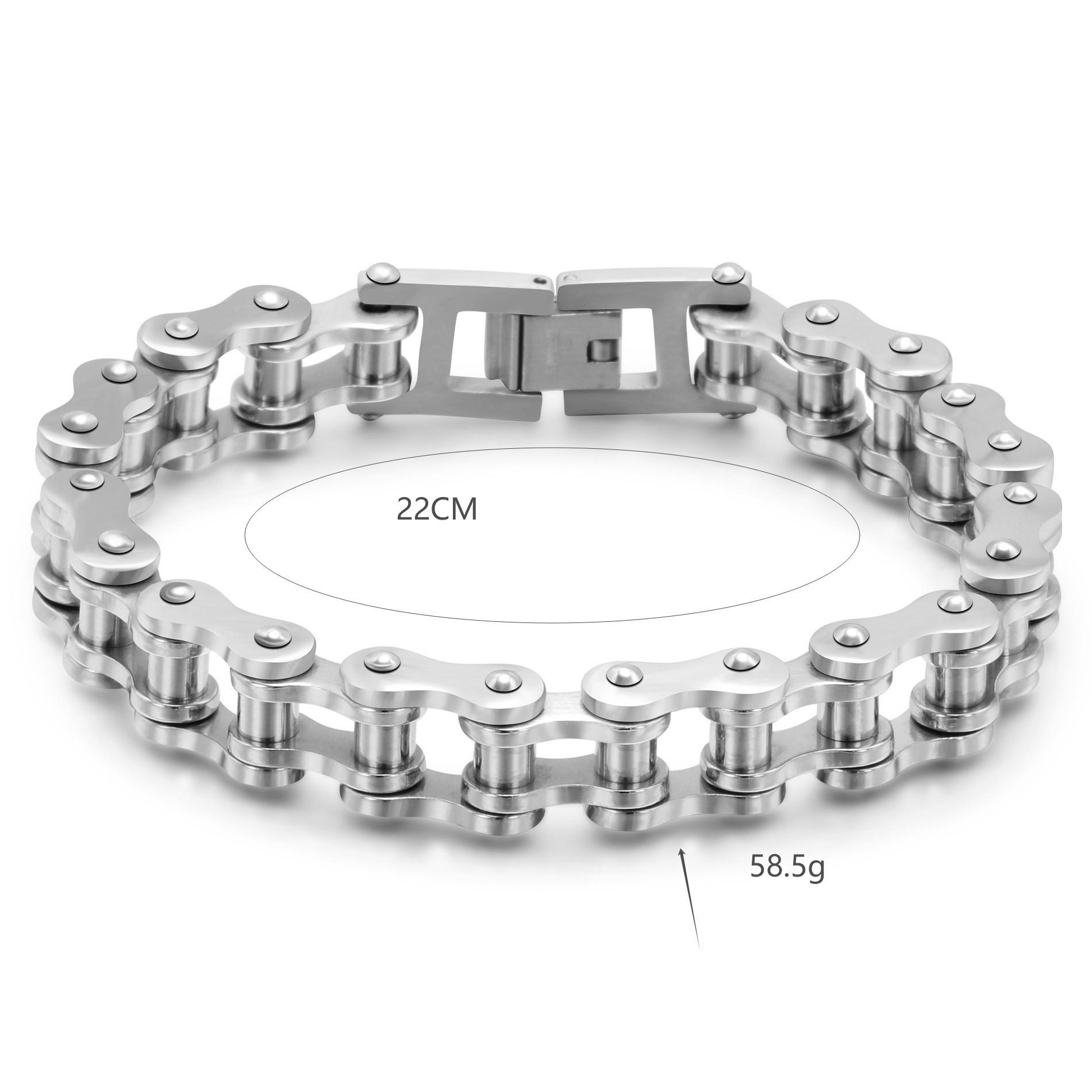 Trendy Men s Hip Hop Titanium Steel 12MM Bicycle Bike Bracelet