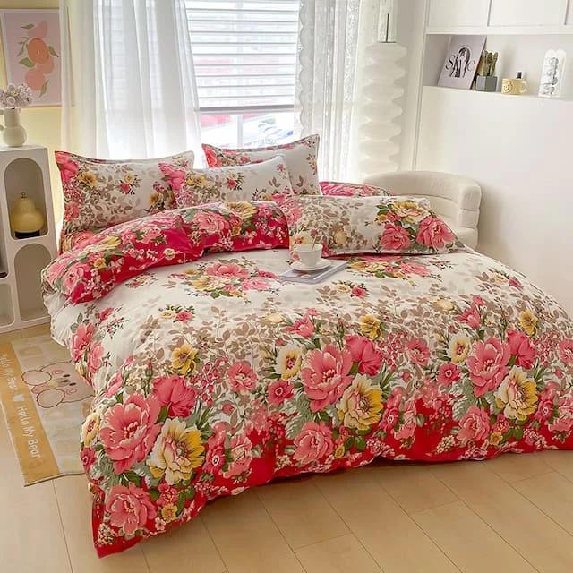 

Floral Duvet Cover Set with Zipper Closure - 3 Piece Bedding Set Includes 1 Duvet Cover and 2 Pillowcases 150x200cm3pcs 0.75kg