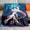 New Arrive! Pokemon Mewtwo Print Flannel Blanket, Super Soft for Boys and Girls, Portable Throws for Home Sofa Living Room Gifts