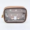 Kawaii Miffy Rabbit Makeup Bag Cartoon Miffy Rabbit Leather Semi-Transparent Girl Cute Cake Print Storage Bag