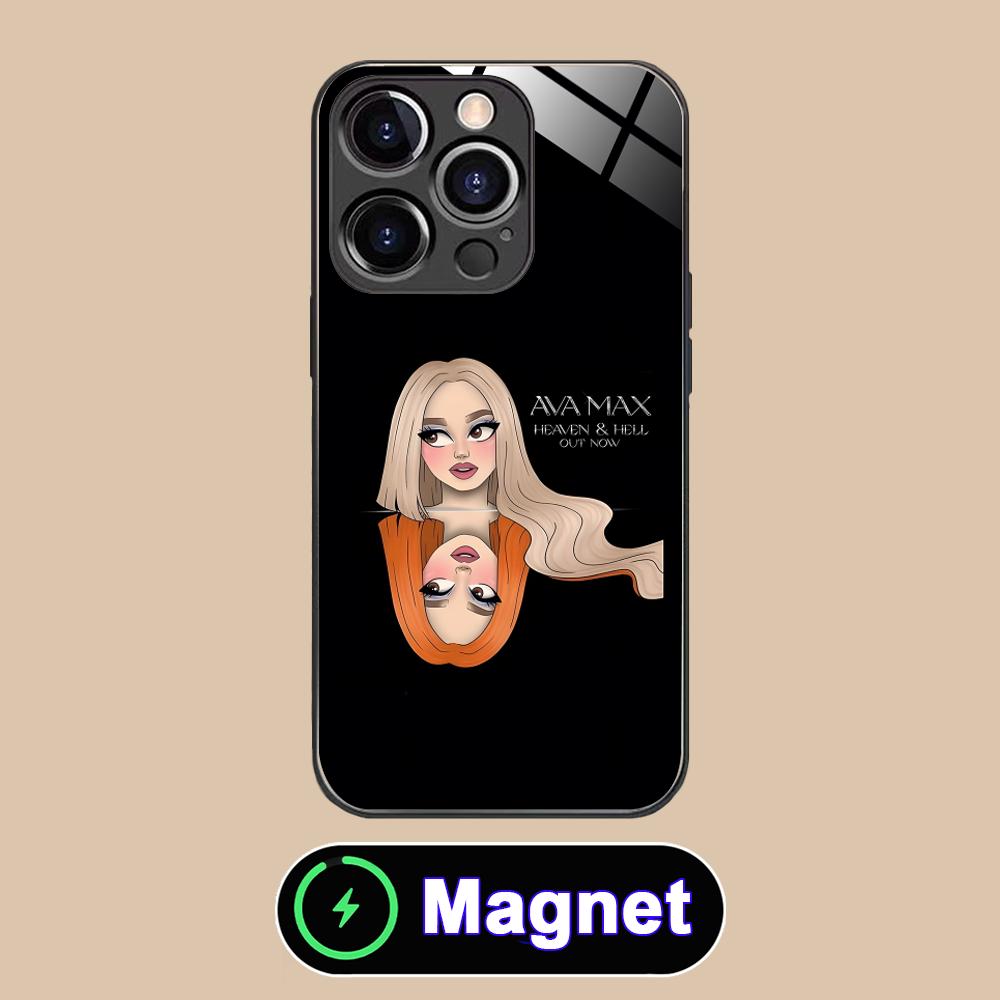 Fashion Ava Max Glass MagSafe Mobile Phone Case for iPhone 17 16 15 14 13 12 11 Air Pro Max Plus Mini Colorful Cover