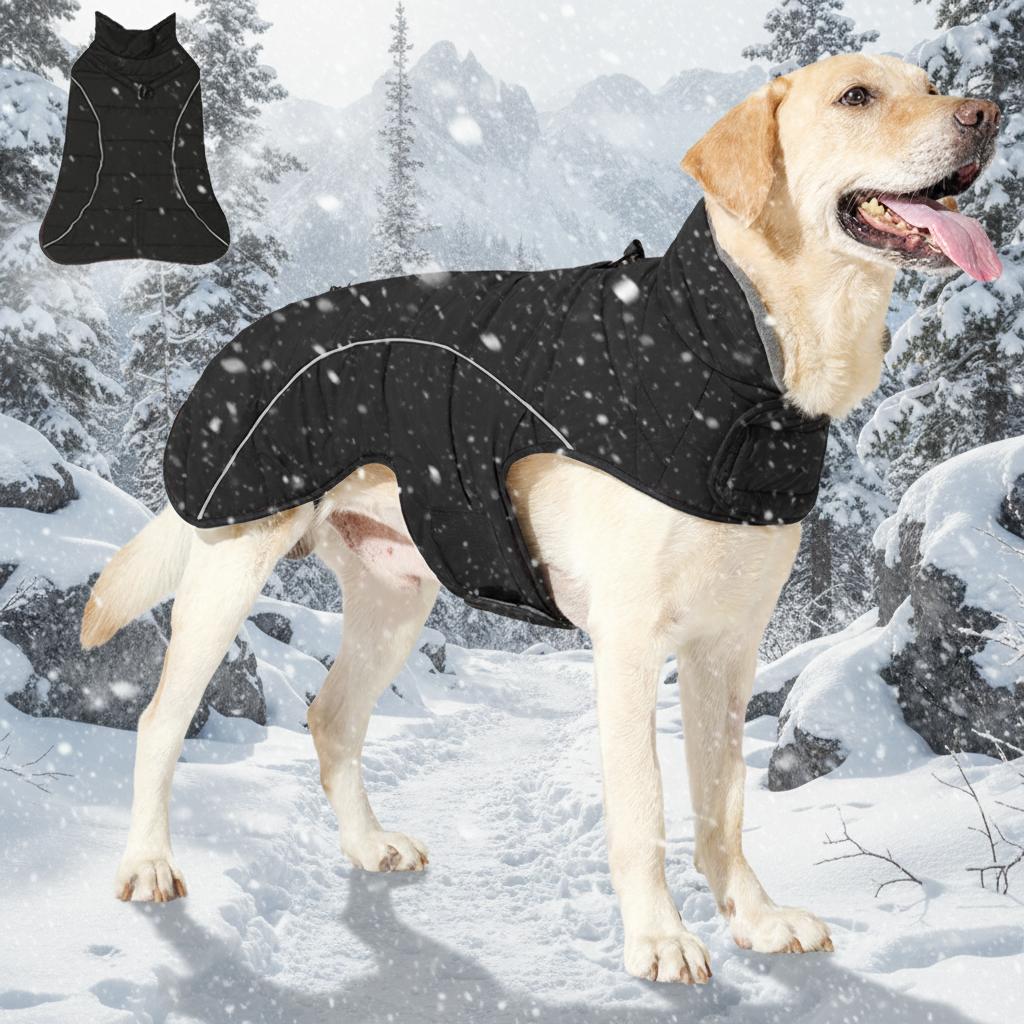 New Winter Thick Double-layer Warm Dog Clothing Windproof and Waterproof Can Pull Large Dog Jacket
