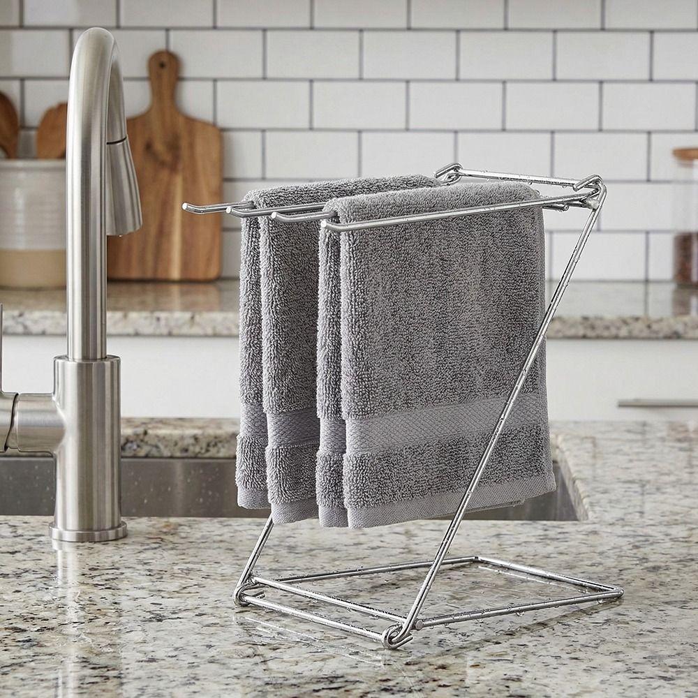 Stainless Steel Kitchen Cloth Drying Rack Foldable Design Rag Drain Holder  Bathroom Sink