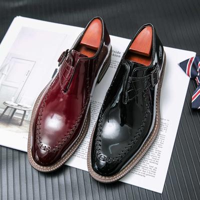 Fashion Leather Block Shoes Men Winter Men’s Dress Shoes High Quality British Business Formal Wedding Office Shoes Men