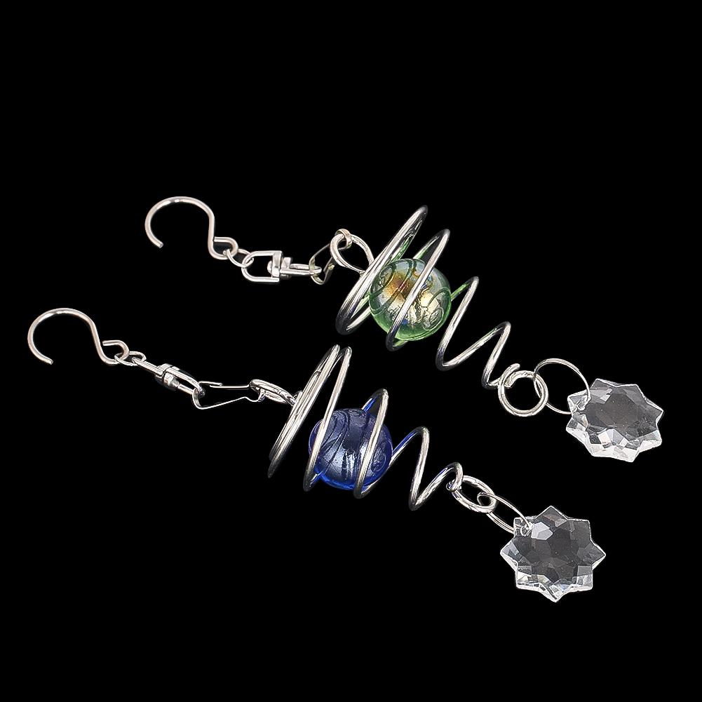 D5 Gazing Ball Spiral Tail DIY Suncatcher Wind Spinner Stabilizer Crystal Prism Rainbow Maker Garden Hanging Decor+ Swivel Hook