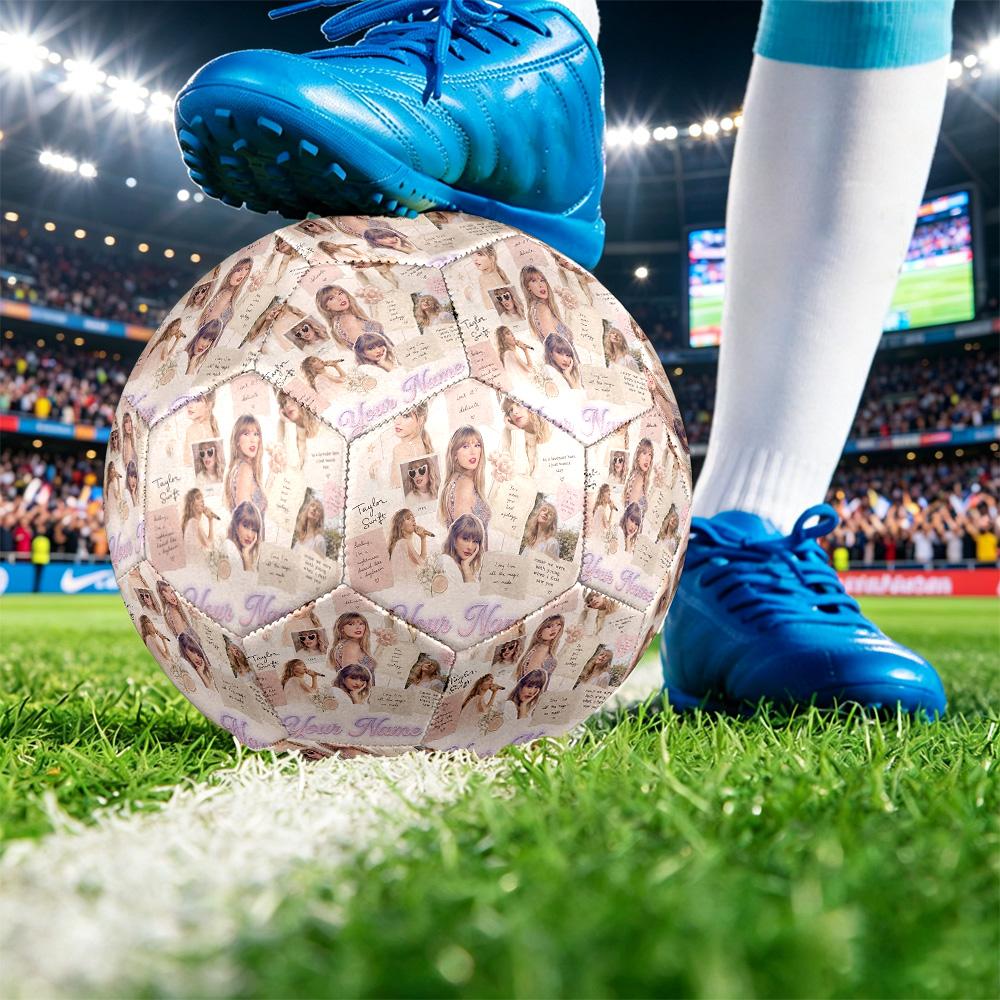 Taylor Swift Size 5 Football, Custom Name Text Personalized Soccer Ball Sport Training Gift