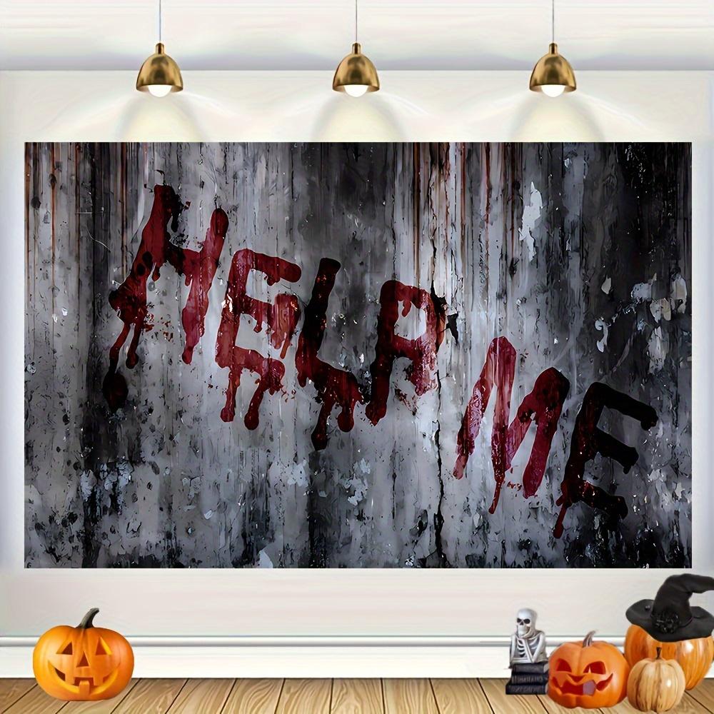Halloween Horror Party Decoration Backdrop Banner |Bloodstain  HELP ME  Theme | Multipurpose Room Photo Booth Backdrop 150x100cm