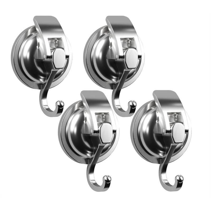 

Fresh Vacuum Suction Cup Hooks-Heavy Duty Shower Hooks For Bathroom, For Kitchen, Window, Glass срібний