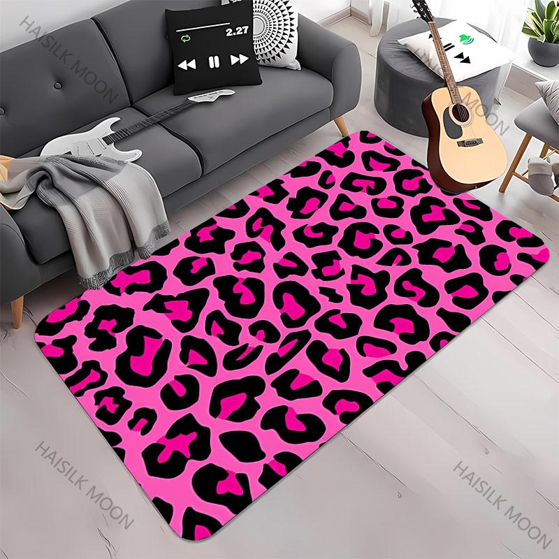 

Новые полки!Красочный ковер с леопардовым принтом, коврики для гостиной, спальни, офисной зоны, детской комнаты, нескользящий, можно стирать в машине 40x60cm (16x24in)