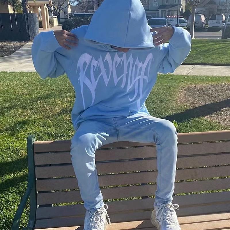 Mens American Streetwear Revenge Talk Hoodie XXXTENTACION Inspired Embroidered Sweatshirt Teens