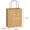 Gift Bags Medium Size - Gold Foil"thanks For Celebrating With Us" Brown Paper