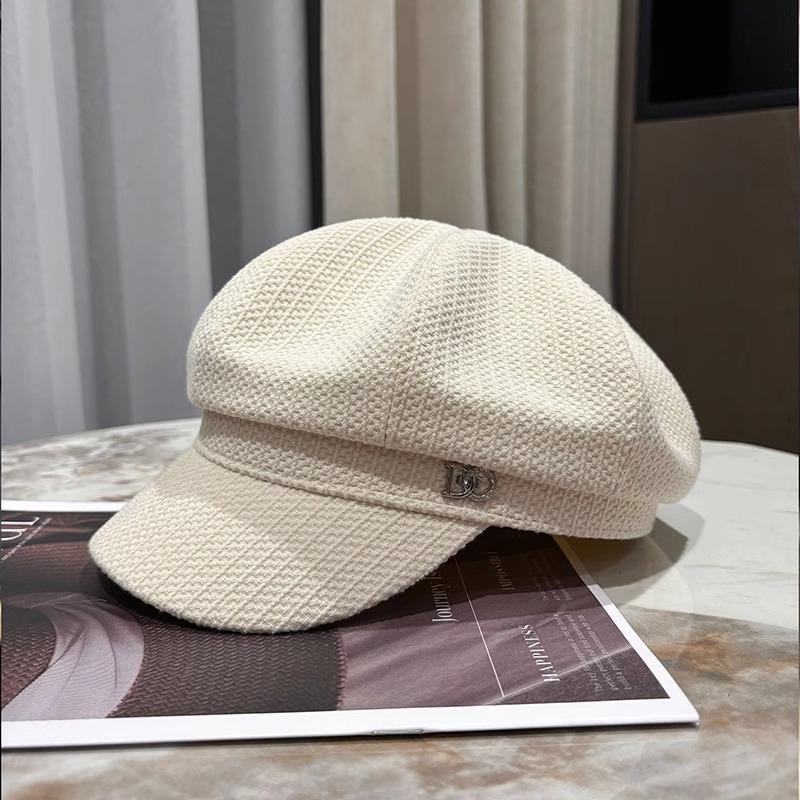 New Internet celebrity beret female autumn and winter British retro sunscreen newsboy hat foreign fashion sweet octagonal hat