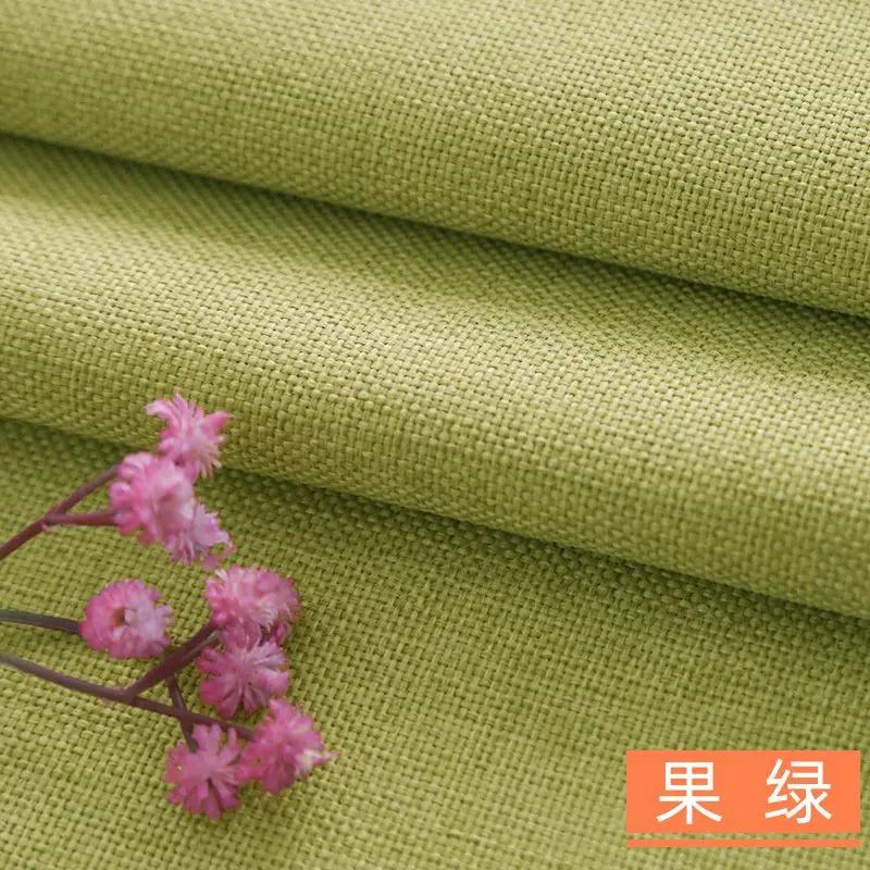 Thickened Cotton Linen Fabric Plain Weave Bamboo By The Meter for Sofa Bags Tablecloths Curtains DIY Sewing Cloth Wearable Black