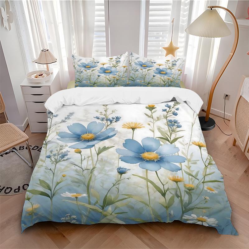 3pcs Blue Dream Quilt Cover Set, Soft and Cozy Bedroom
