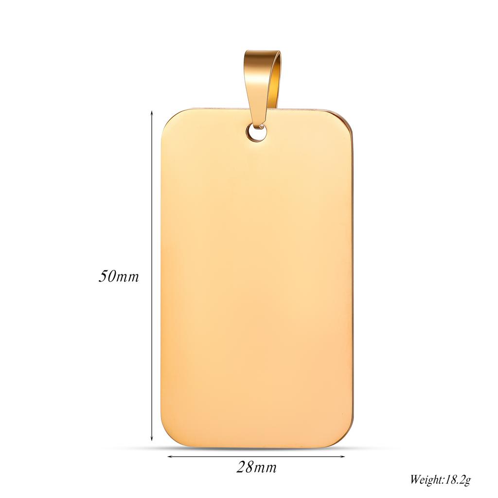 5Pcs High Quality Rectangle Tags Pendant Charm Stainless Steel ID Blank Tags 4 Colors Both Side Polished