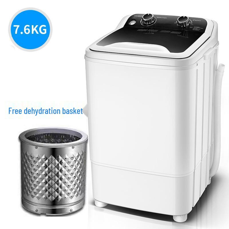7.6KG Large Capacity Semi-Automatic Mini Washing Machine with Integrated Drainer for Home Use