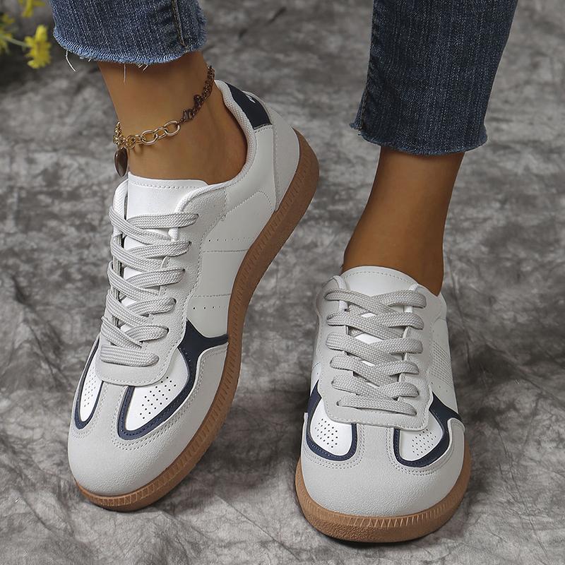 

Lucyever Удобные кроссовки на плоской подошве для женщин Осенние нескользящие кроссовки на шнуровке Женские повседневные кроссовки с мягкой подошвой для ходьбы 36