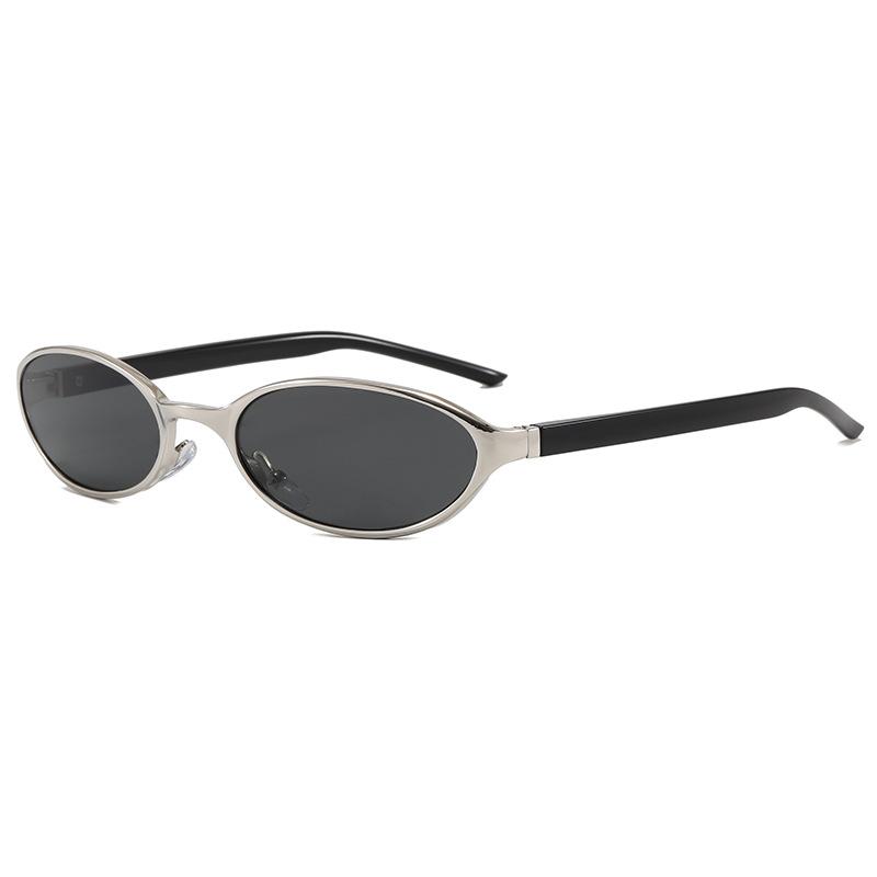 Vintage Small Oval Sunglasses with Tortoise Temple & Light Brown Lens for Women Y2K Shades