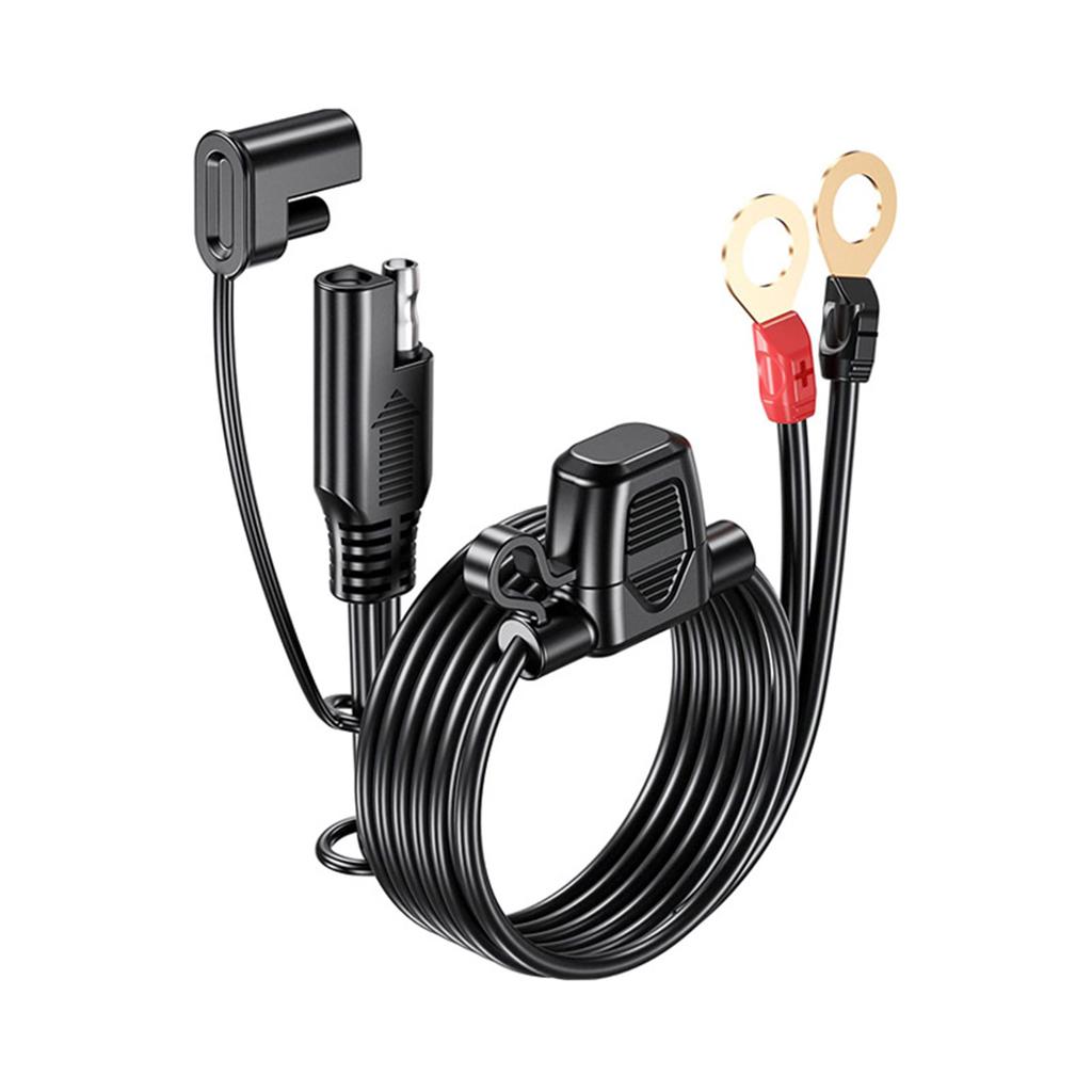 18AWG SAE Battery Connector Cable SAE to O Ring Terminal Harness with 15A ProtectionFuse 2-Pin Quick Disconnect Plug