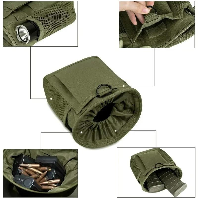 Tactical Molle Dump Pouch Drastring Ammo Bag Adjustable Universal Holster Bag Holster Bag for Airsoft Paintball Hunting Gear