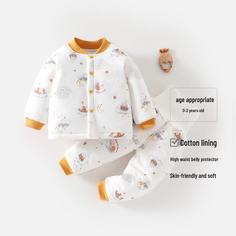 Infant Winter Set: Padded Cotton Baby Clothes for Boys, Autumn/Winter Warmth 73 cm