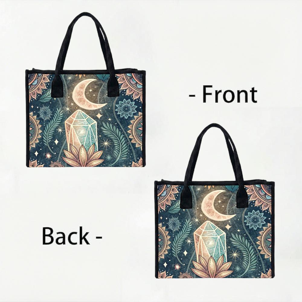 Bohemian Moon Crystal Pattern Tote Bag Casual Daily Use