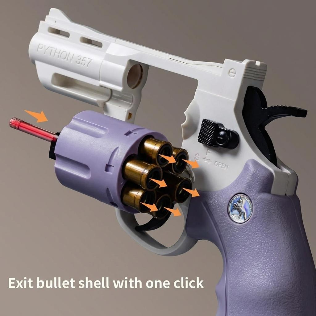 New Magnum Zp-5 357 Long Alloy Revolver Soft Bullet Can Be Fired Pistol Boy Simulation Toy Repeating Pistol Children's gifts