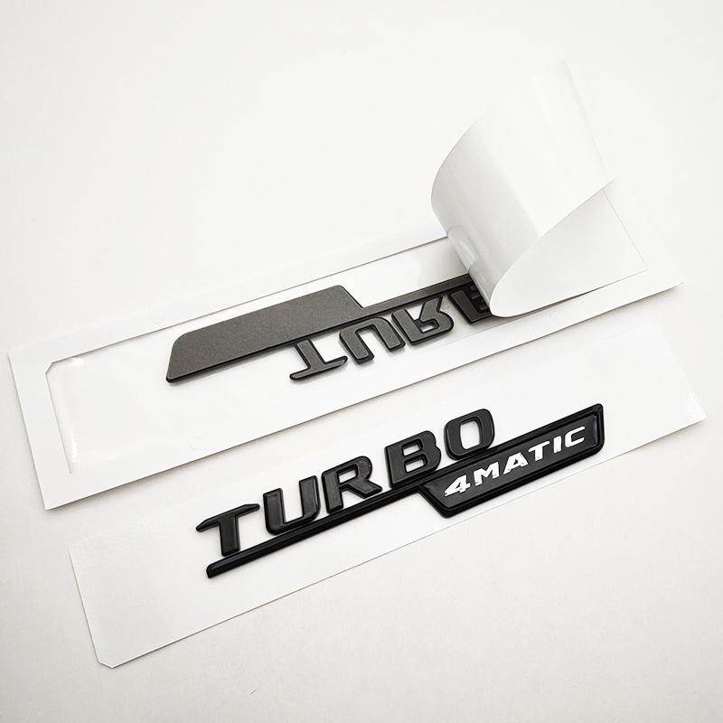 3D ABS Glänzend Schwarz GLA45 Logo Buchstaben TURBO 4MATIC Plakette Auto Kofferraum Emblem Aufkleber Für Mercedes O1 AMG X156 Auto Zubehör YT0