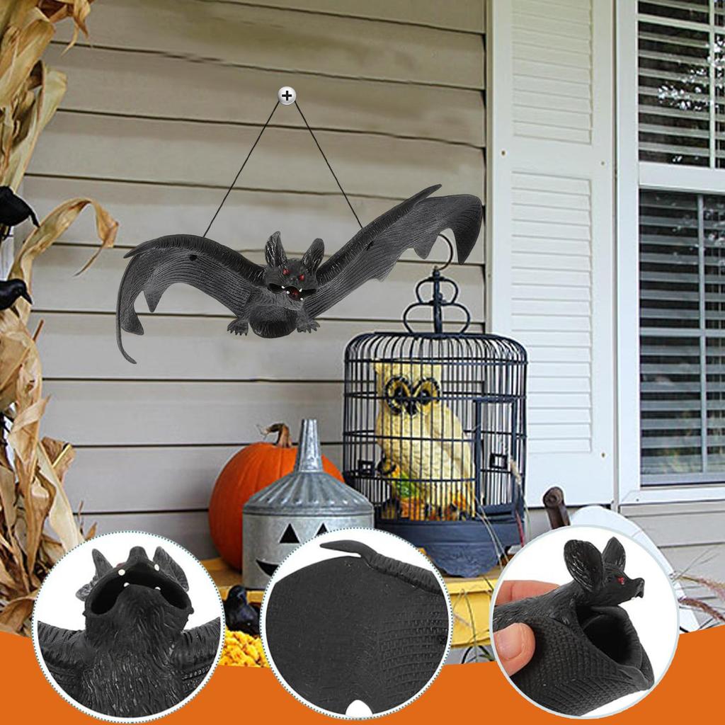 1pcs Lifelike Bat CharmsPendant Jewelry Making Party Props Horror Scene Layout Suitable For Fence Garden Halloween Supplies