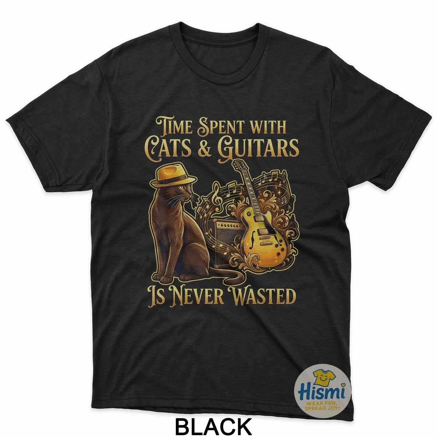 

Guitarist Time Spent With Cats And Guitars Is Never Wasted T-Shirt 4XL